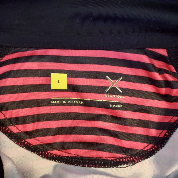 Xersion Performance Striped 1/2 Zip Turtleneck Top Womens Large Long Sleeve Knit - Picture 5 of 6